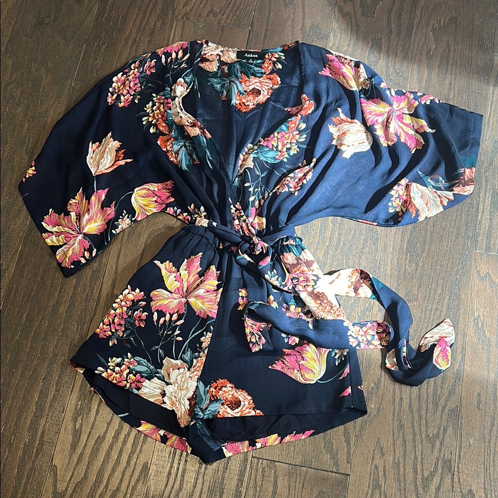 Aakaa Floral Navy Romper